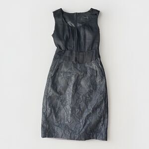 Haniiy Black Sleeveless Dress Zip Size 38 S Silk Wool Career